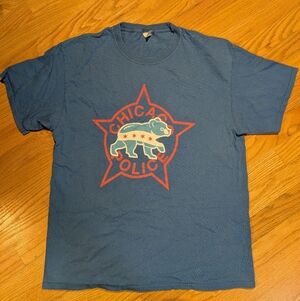 Blue Chicago Police/Cubs Graphic T-Shirt